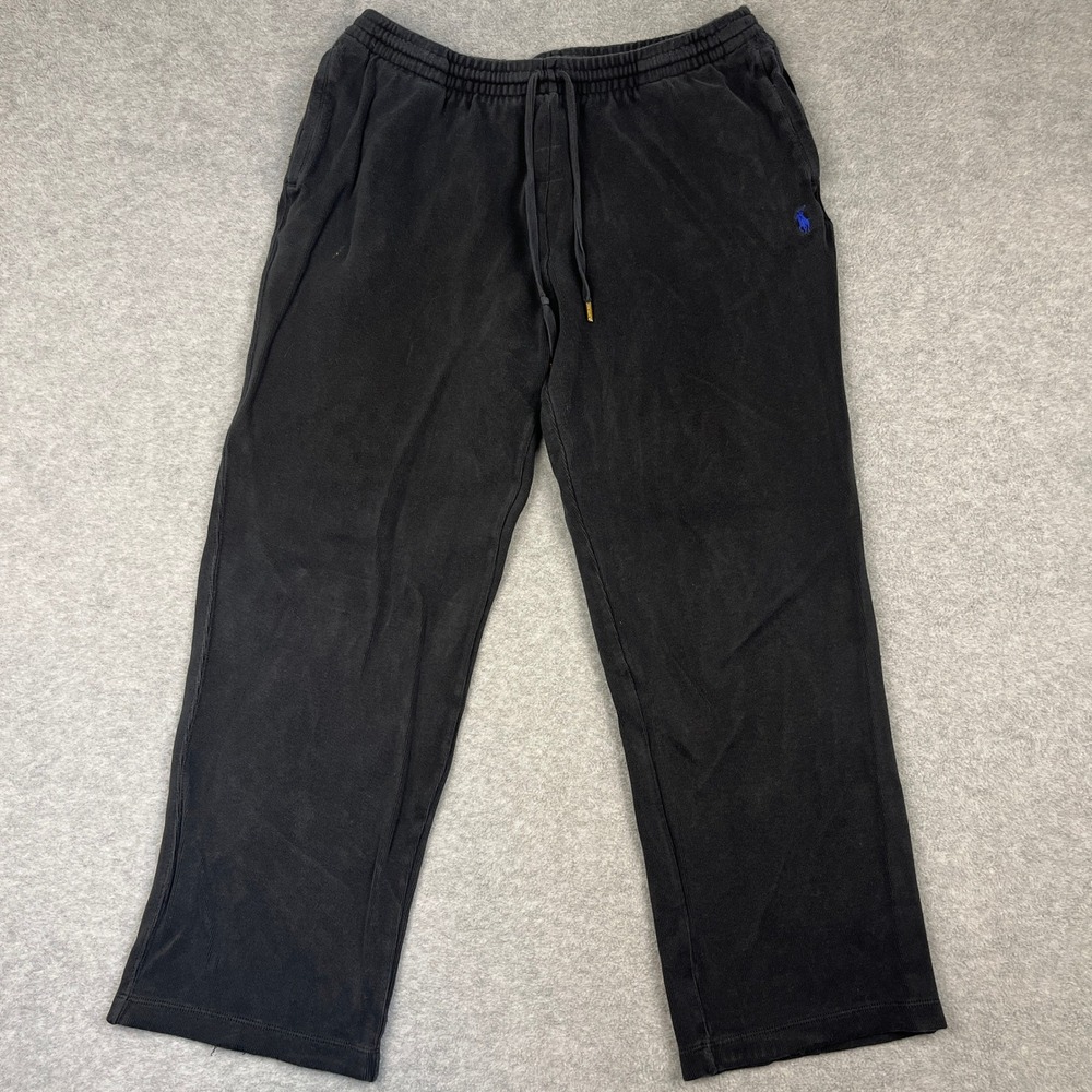 Polo Ralph Lauren Sweatpants Mens XL Black Pony Logo Straight Leg Lounge Pants